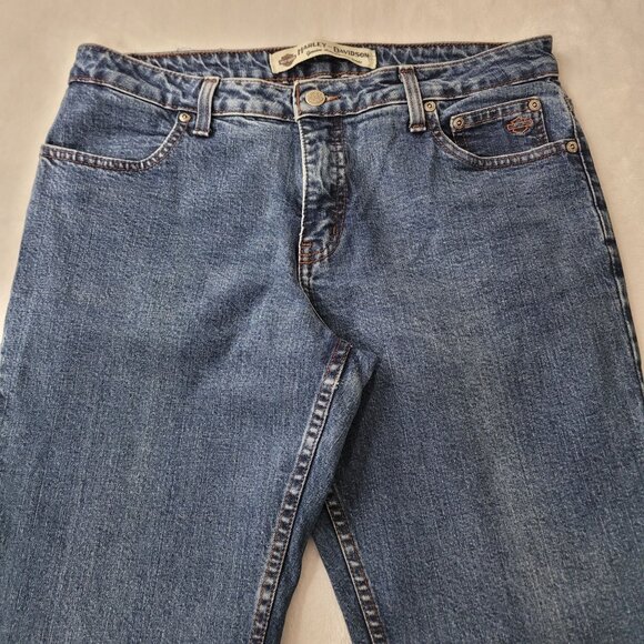 Harley-Davidson Women's Blue Bootcut Denim Jeans Size 10 Made in Canada - Picture 3 of 12